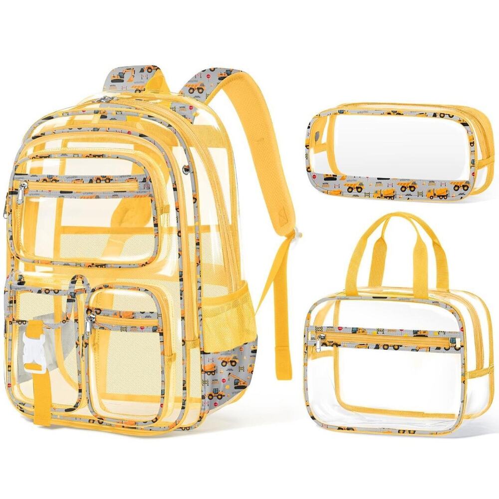 fimibuke kids clear construction backpack